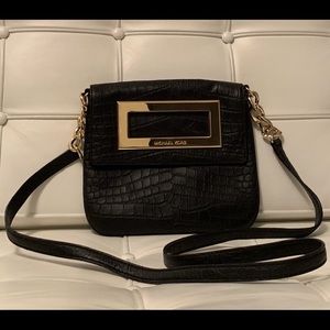 Authentic black leather Michael Kors crossbody bag